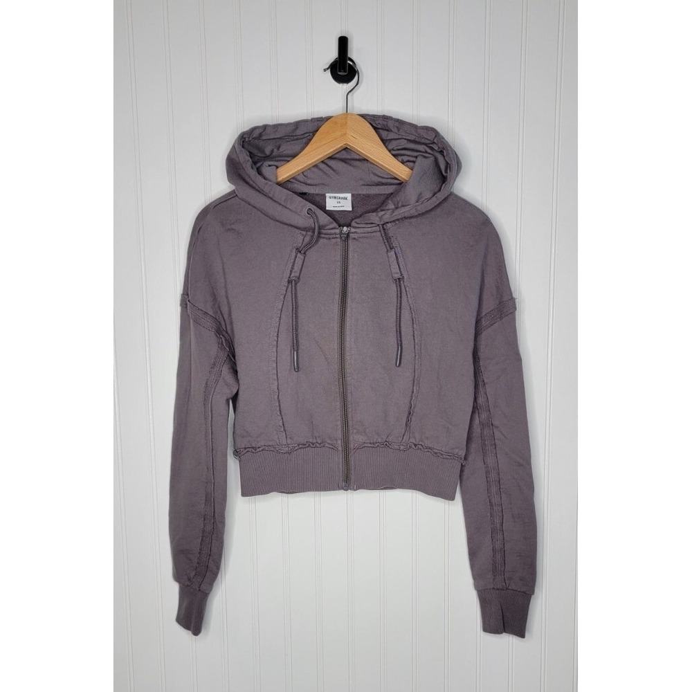 Gymshark Women's Cropped Zip-Up Hoodie Size XS Gray